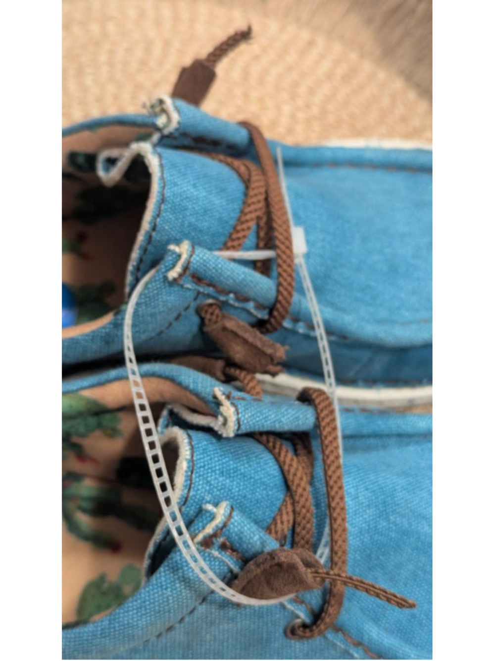 Justin Women's Casual Canvas Lace-Up Shoes Blue Brown Size 10 - Picture 12 of 12